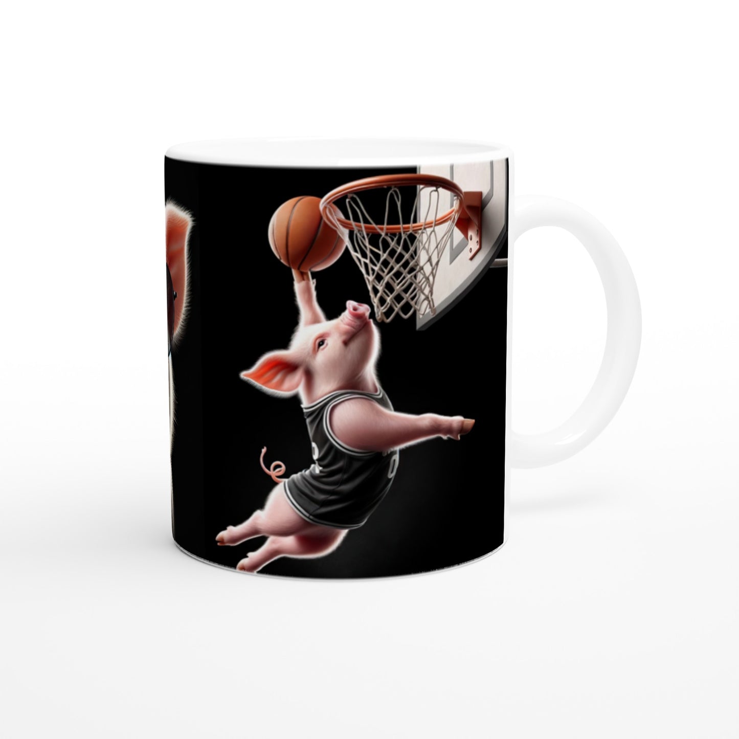 Fred als cooles Basketballferkel - Weiße Keramiktasse